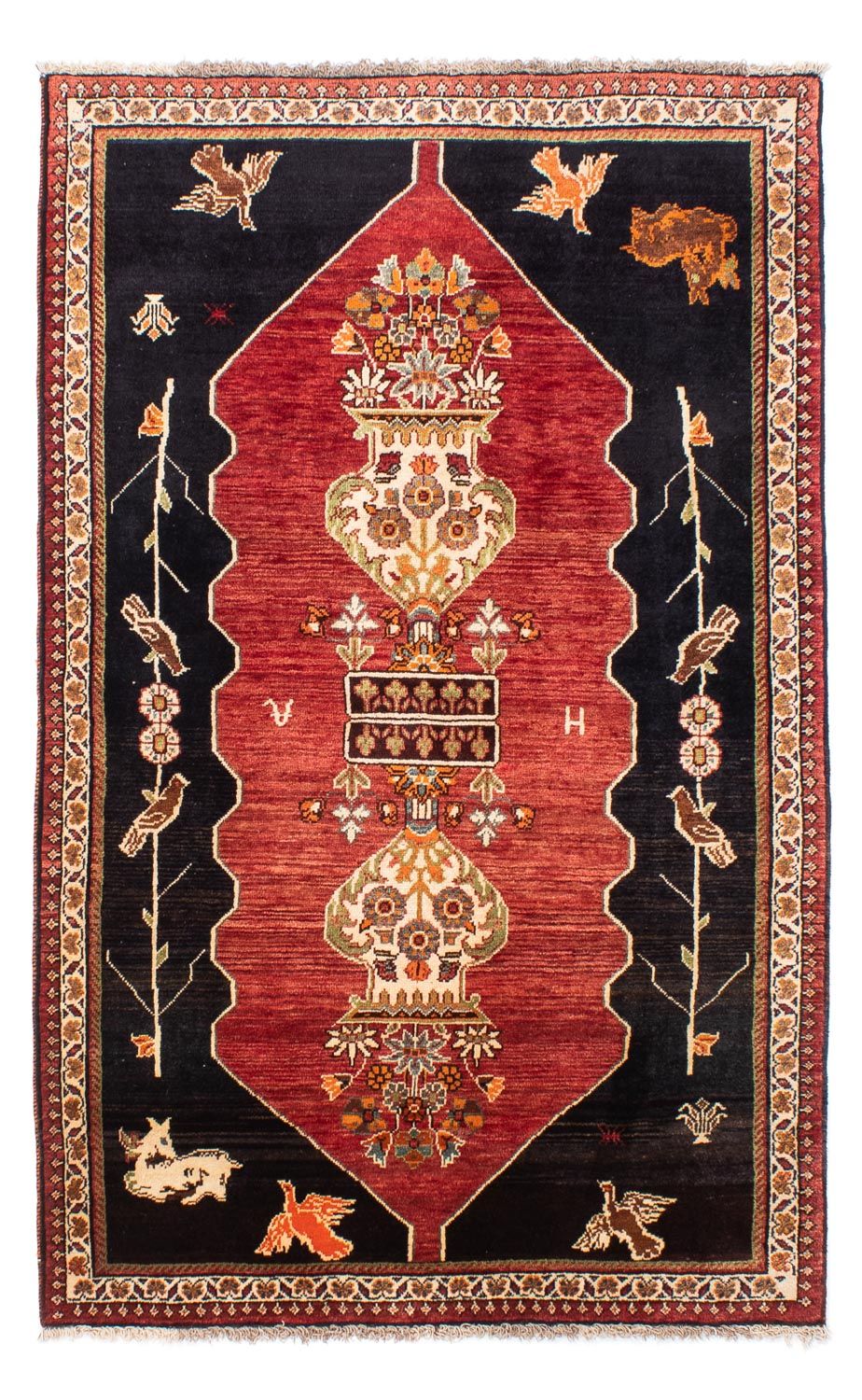 Tapis persan - Nomadic - 202 x 127 cm - bleu foncé