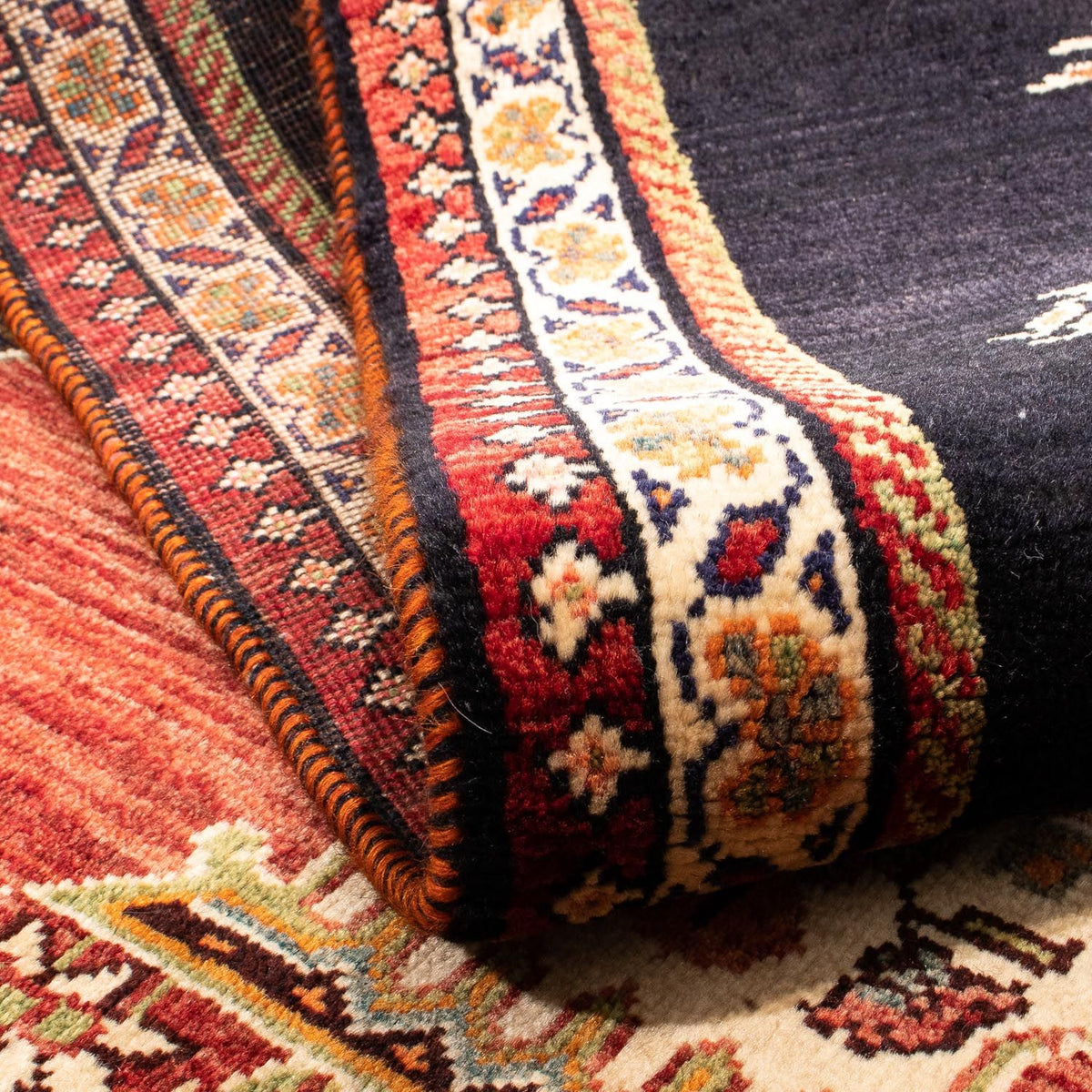 Tapis persan - Nomadic - 202 x 127 cm - bleu foncé