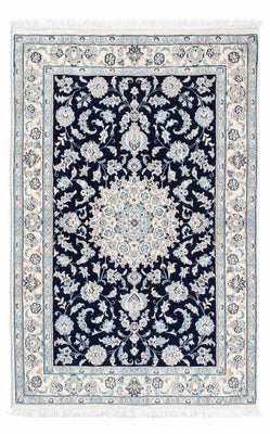 Tapis persan - Nain - Royal - 150 x 98 cm - bleu foncé