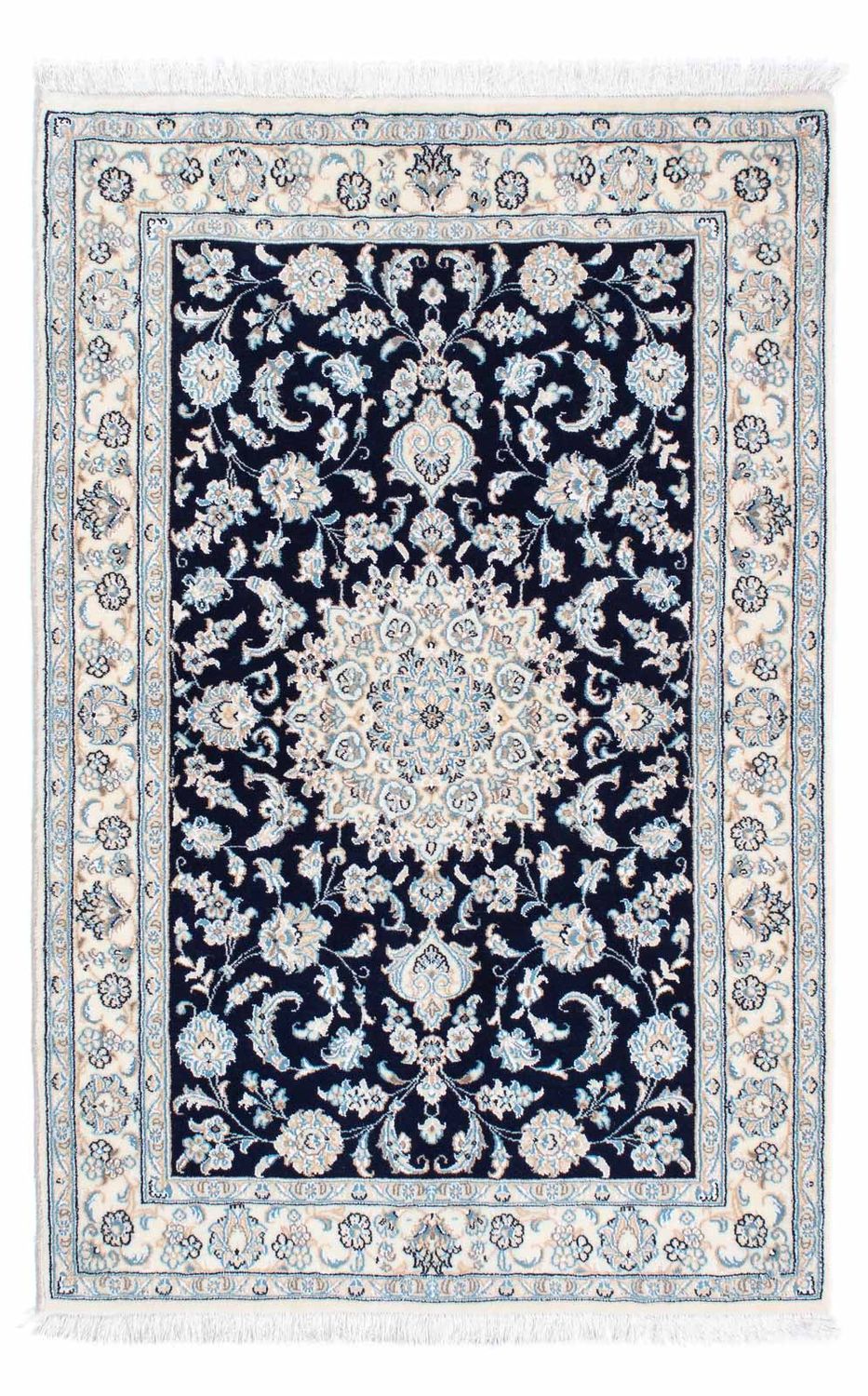Tapis persan - Nain - Royal - 150 x 98 cm - bleu foncé