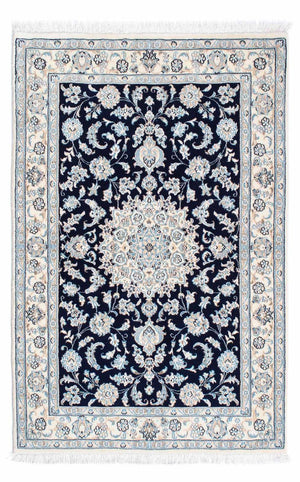 Tapis persan - Nain - Royal - 150 x 98 cm - bleu foncé