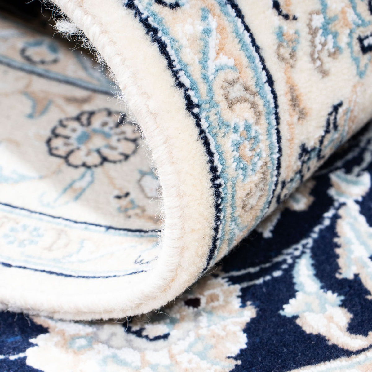 Tapis persan - Nain - Royal - 150 x 98 cm - bleu foncé