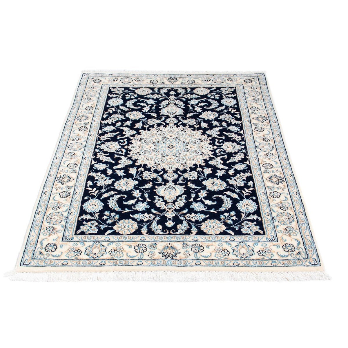 Tapis persan - Nain - Royal - 150 x 98 cm - bleu foncé