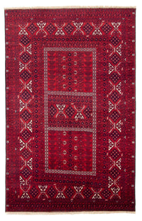 Tapis Turkaman - 248 x 163 cm - rouge foncé