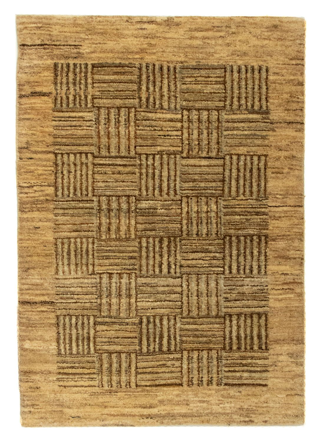 Tapis Gabbeh - Indus - 93 x 65 cm - marron clair