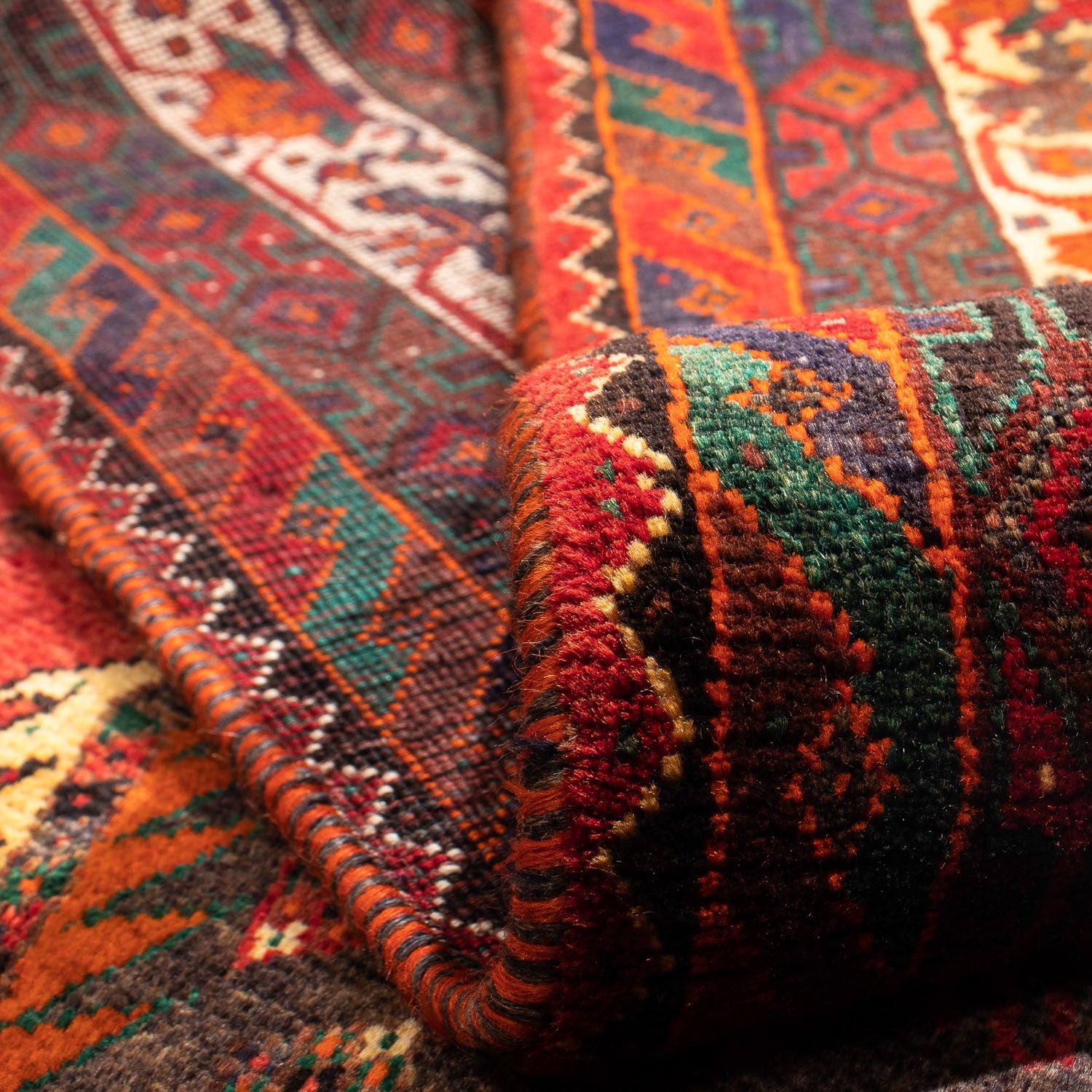Tapis persan - Nomadic - 312 x 208 cm - rouge foncé