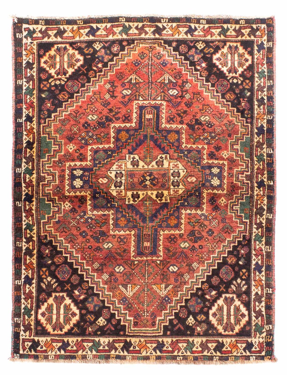 Tapis persan - Nomadic - 154 x 114 cm - rouge clair