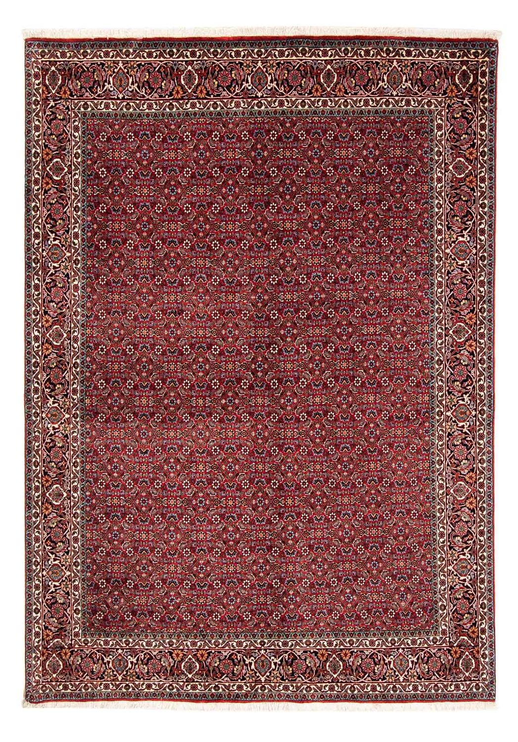 Tapis persan - Bidjar - 231 x 170 cm - rouge foncé