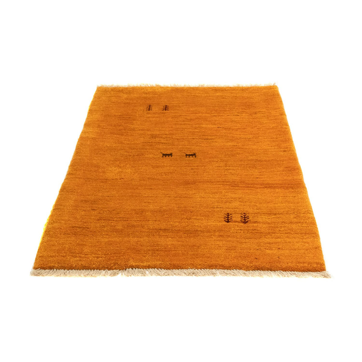 Tapis Gabbeh - Persan - 132 x 86 cm - or