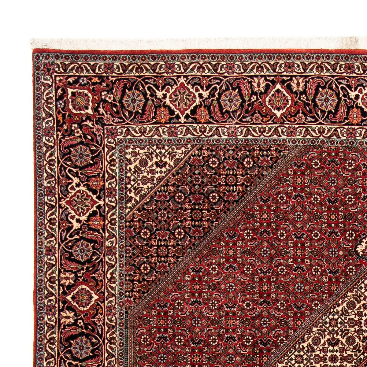 Tapis persan - Bidjar - 253 x 202 cm - rouge foncé