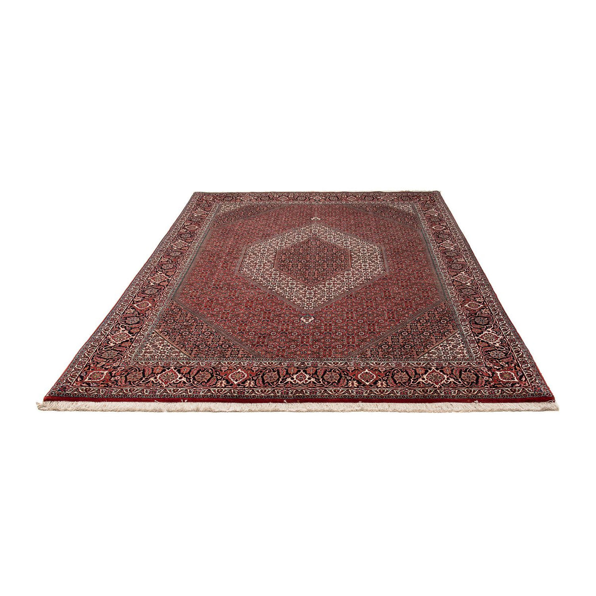 Tapis persan - Bidjar - 253 x 202 cm - rouge foncé