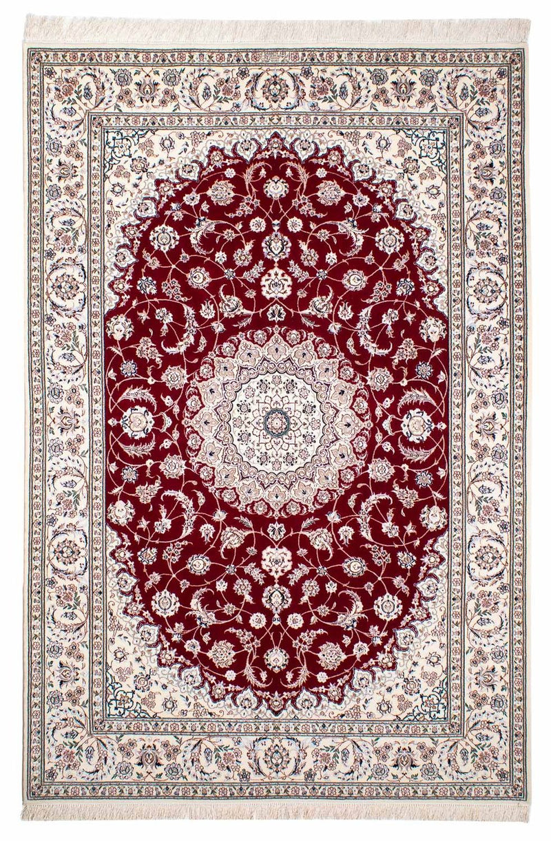 Tapis persan - Nain - Premium - 227 x 153 cm - rouge foncé