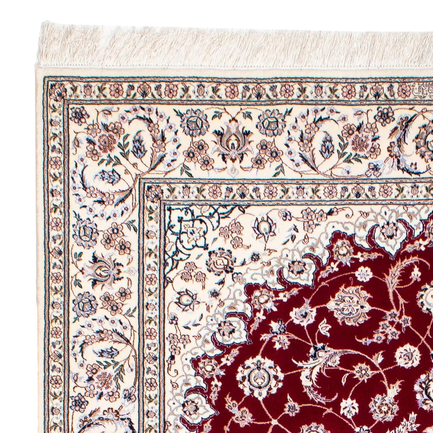 Tapis persan - Nain - Premium - 227 x 153 cm - rouge foncé
