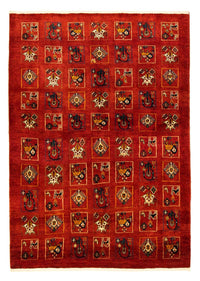 Tapis Gabbeh - Persan Kashkuli - 214 x 145 cm - rouge foncé