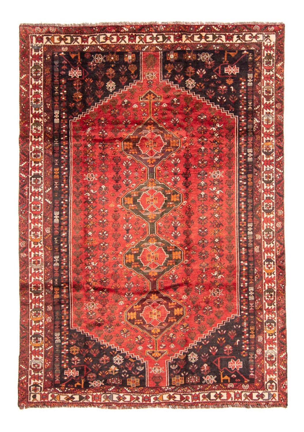 Tapis persan - Nomadic - 310 x 225 cm - rouge foncé
