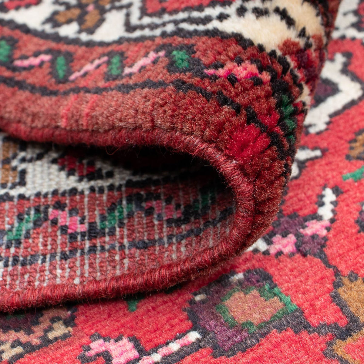 Tapis de couloir Tapis persan - Nomadic - 200 x 80 cm - rouge foncé