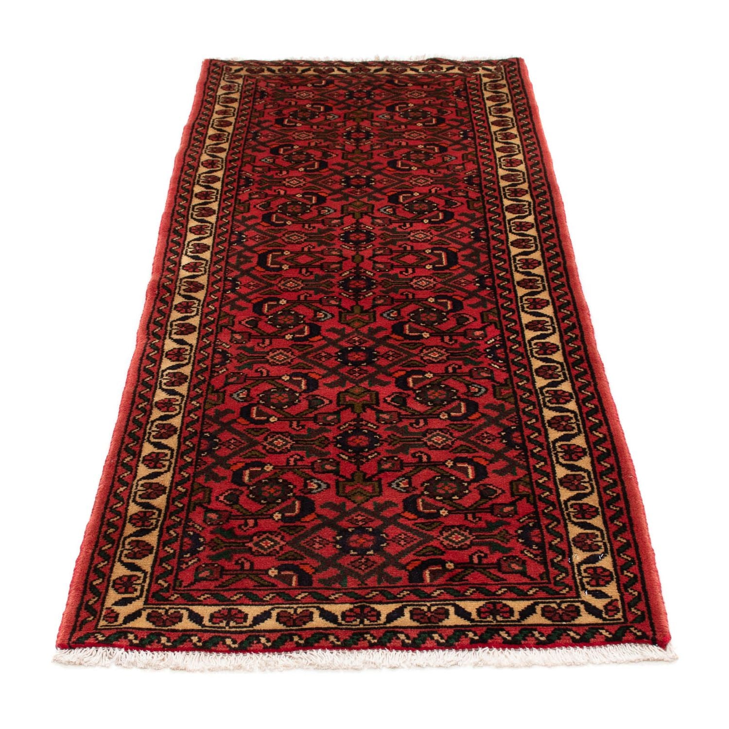 Tapis de couloir Tapis persan - Nomadic - 200 x 75 cm - rouge foncé