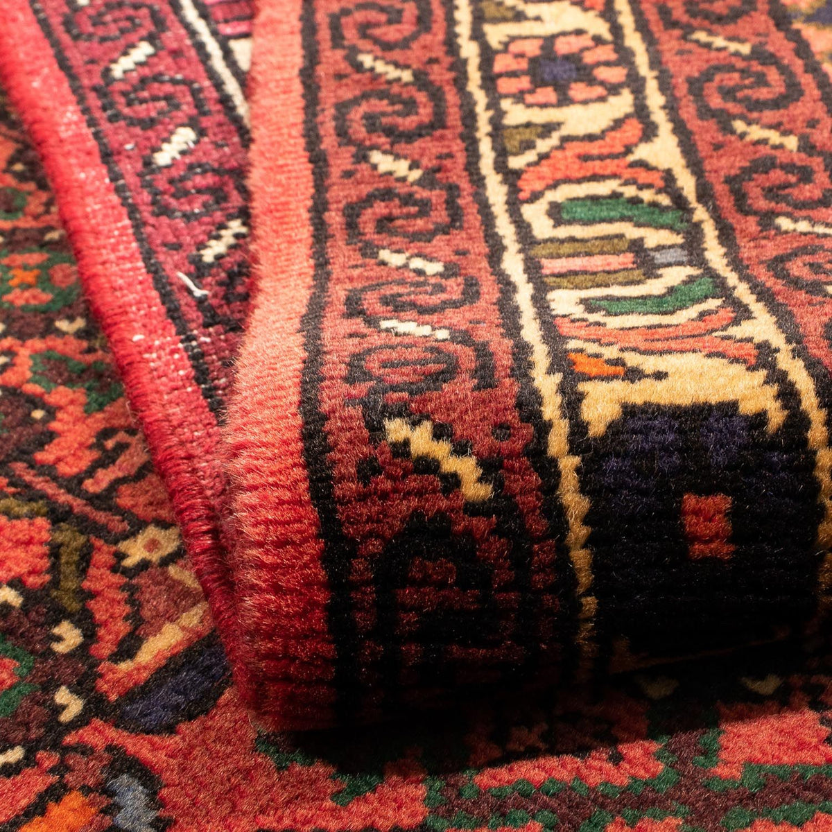 Tapis persan - Nomadic - 160 x 115 cm - rouge foncé