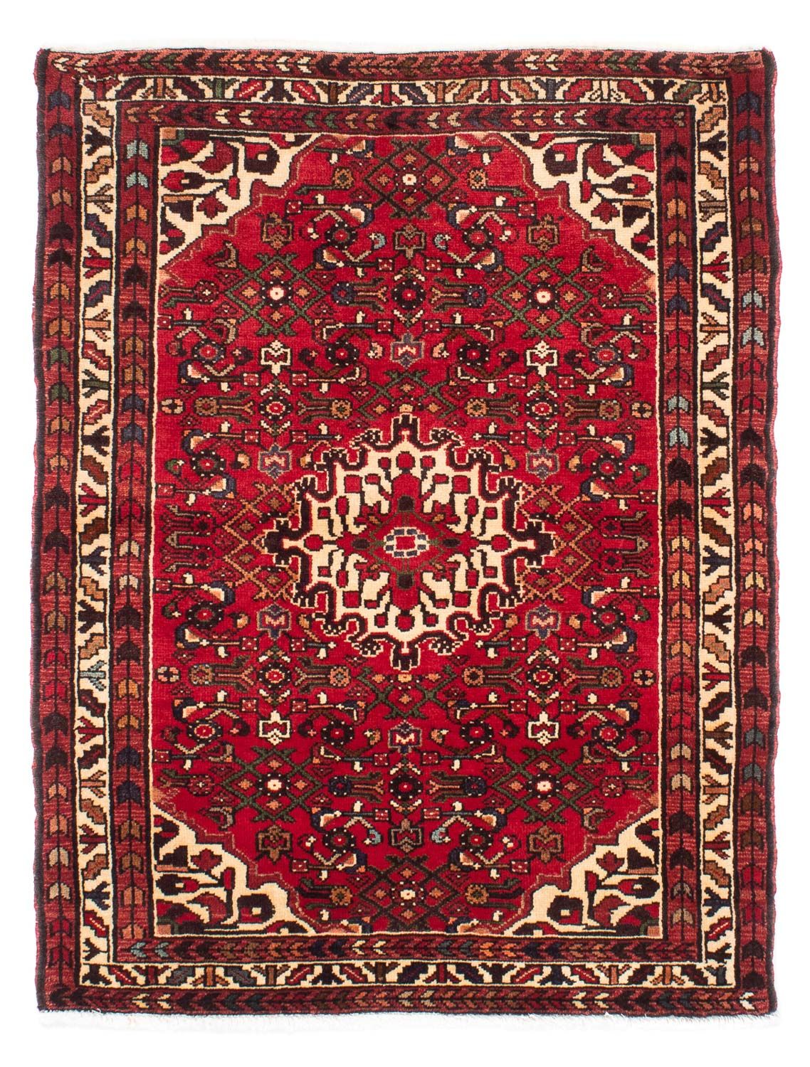 Tapis persan - Nomadic - 160 x 115 cm - rouge foncé