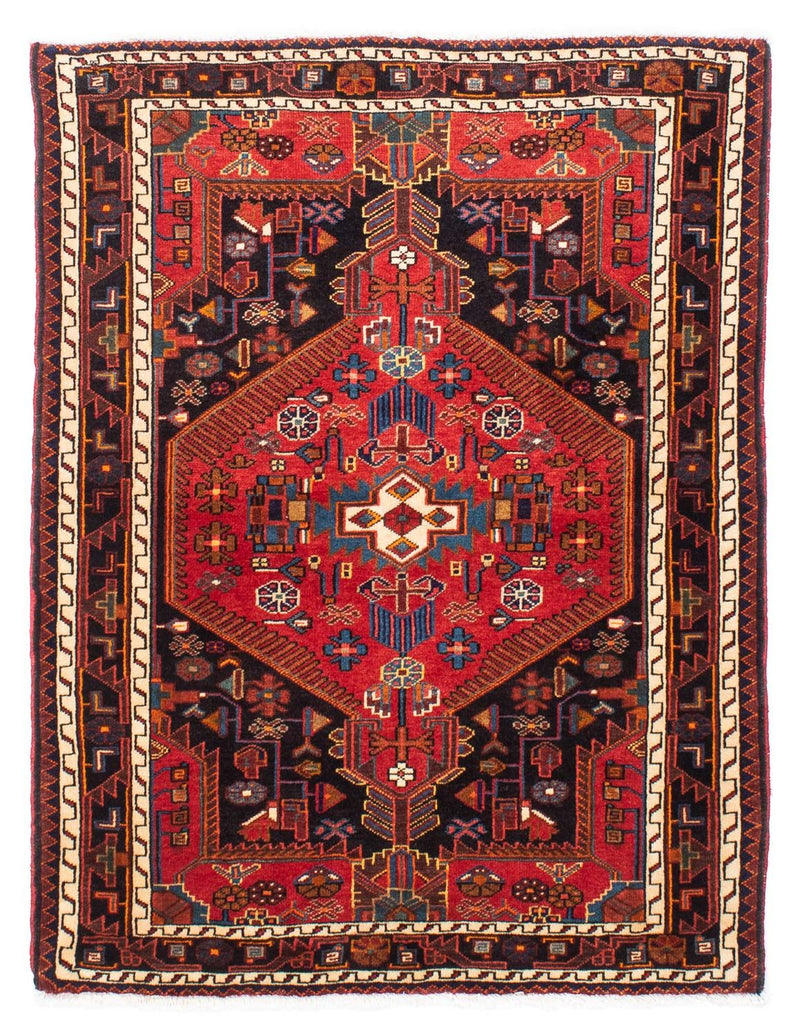 Tapis persan - Nomadic - 150 x 116 cm - rouge foncé
