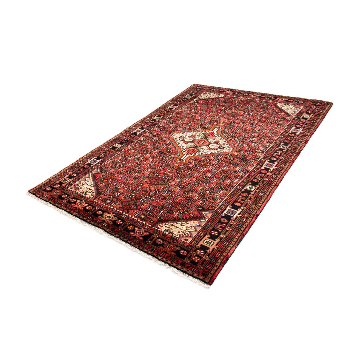 Tapis persan - Nomadic - 225 x 145 cm - rouge foncé
