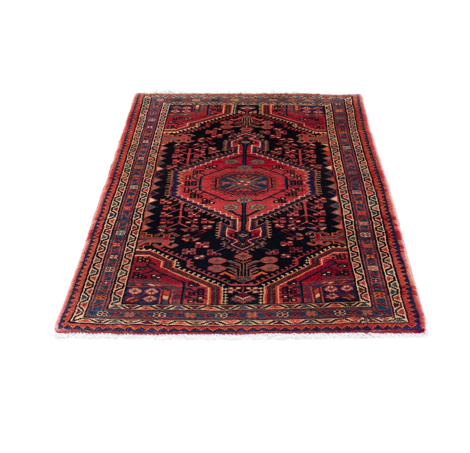 Tapis persan - Nomadic - 130 x 88 cm - bleu foncé