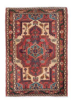 Tapis persan - Nomadic - 130 x 92 cm - rouge clair