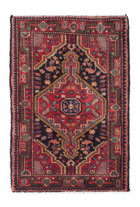 Tapis persan - Nomadic - 134 x 88 cm - bleu foncé