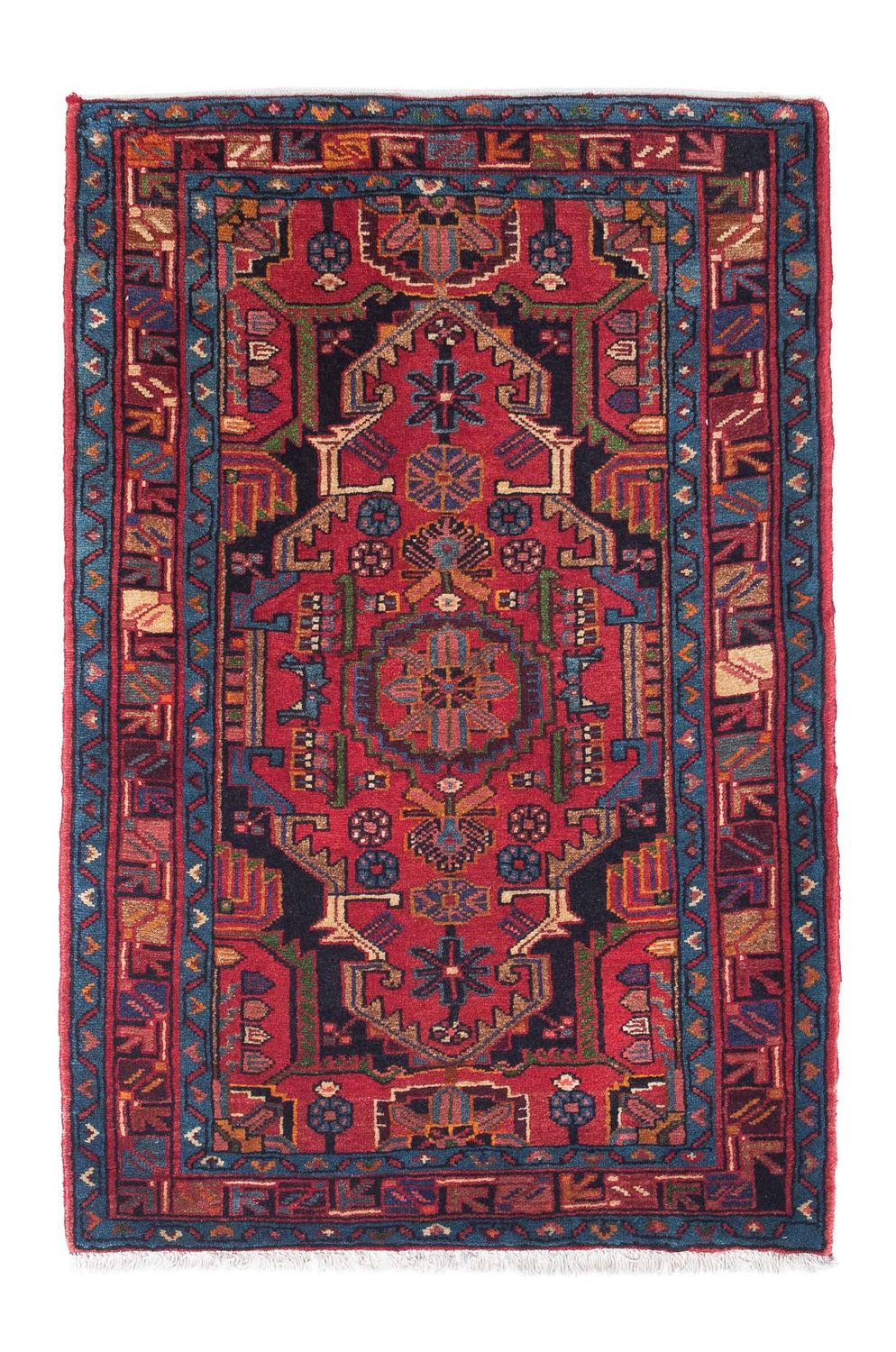 Tapis persan - Nomadic - 126 x 83 cm - rouge
