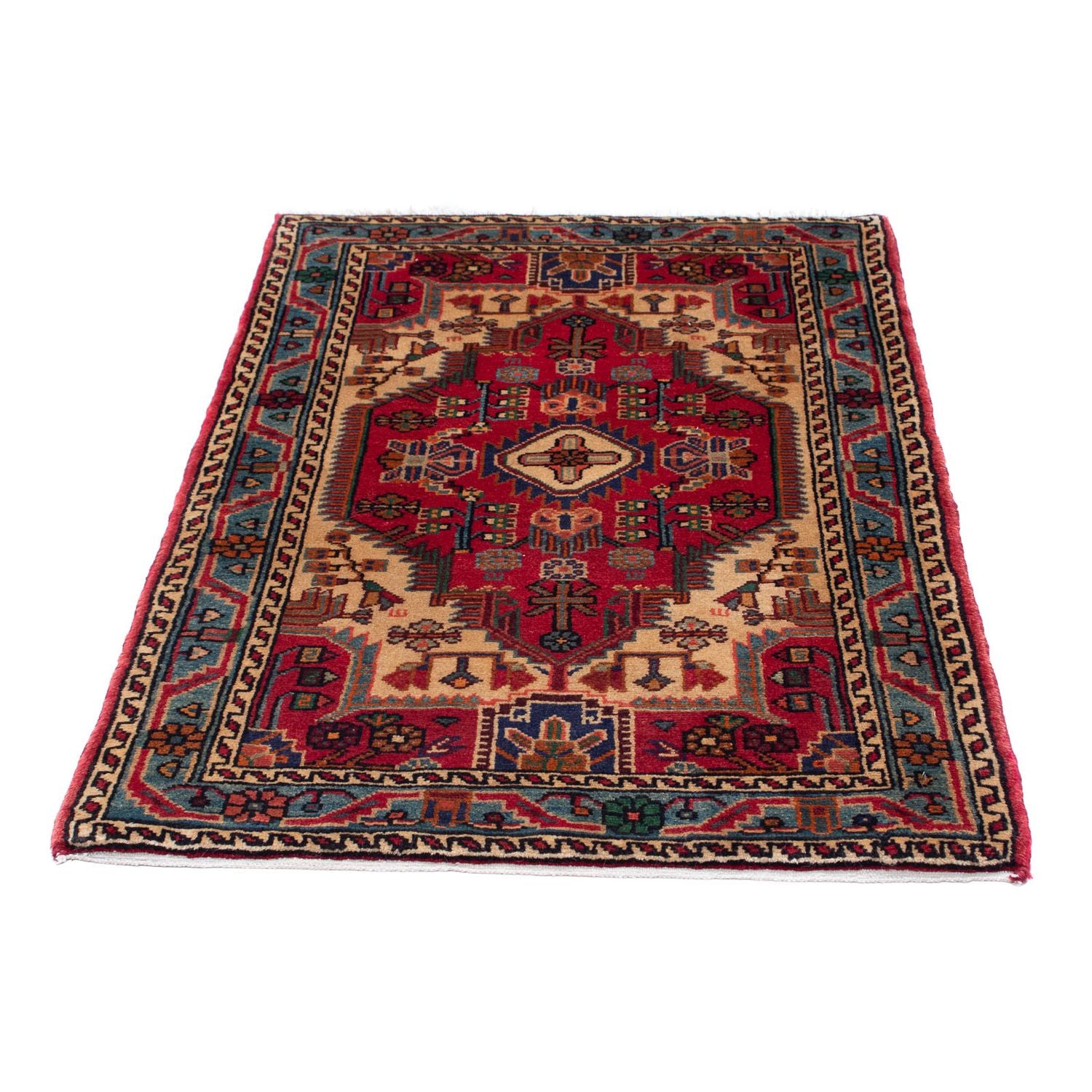 Tapis persan - Nomadic - 125 x 83 cm - rouge foncé