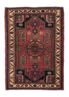 Tapis persan - Nomadic - 120 x 86 cm - rouge foncé