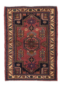 Tapis persan - Nomadic - 120 x 86 cm - rouge foncé