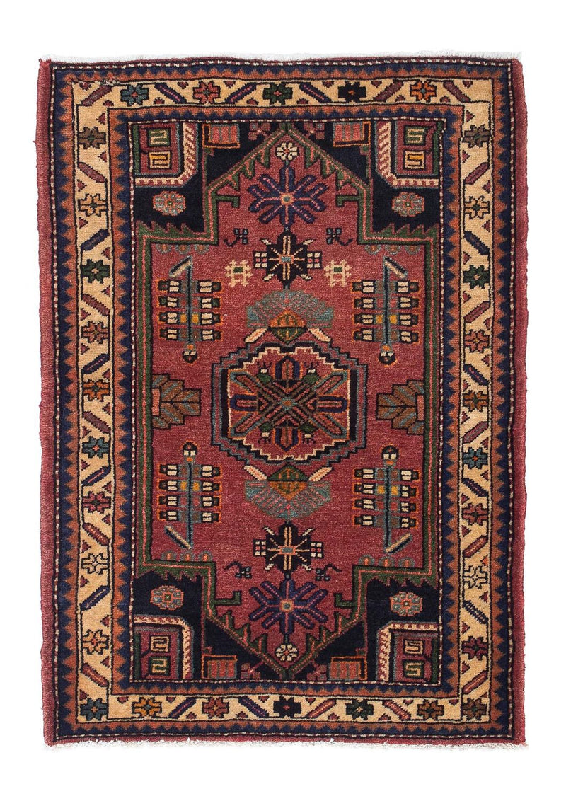 Tapis persan - Nomadic - 120 x 86 cm - rouge foncé