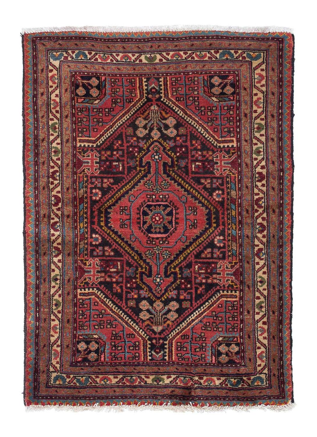 Tapis persan - Nomadic - 115 x 83 cm - rouge clair