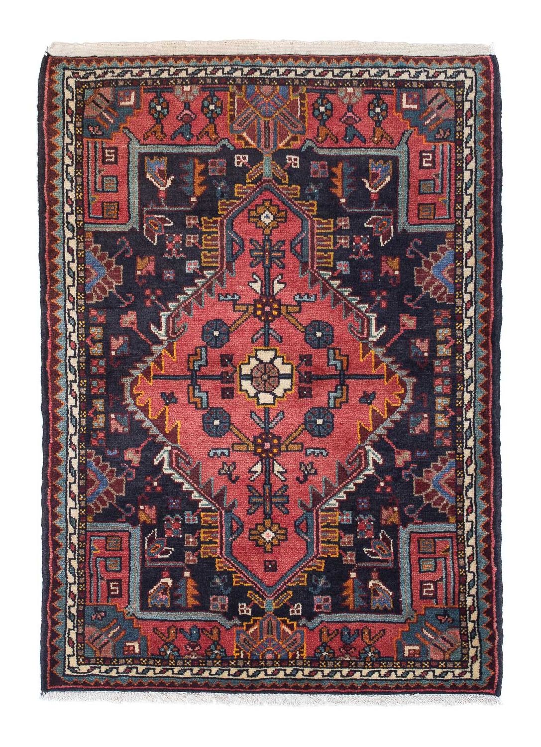 Tapis persan - Nomadic - 115 x 84 cm - bleu foncé