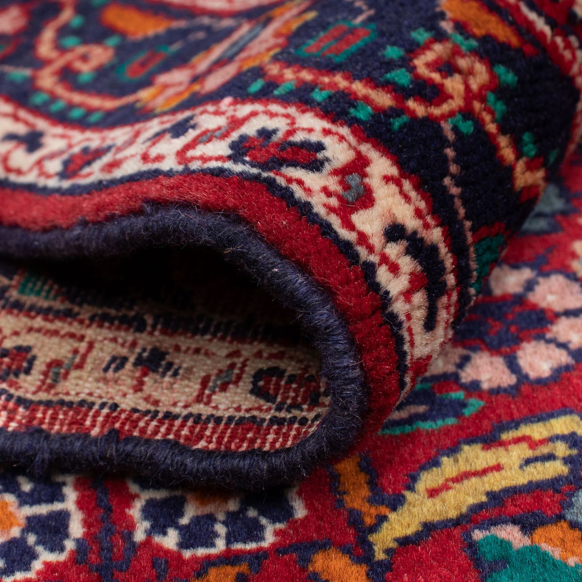 Tapis persan - Nomadic - 128 x 88 cm - rouge foncé