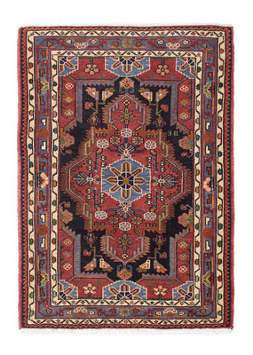 Tapis persan - Nomadic - 126 x 90 cm - rouge foncé