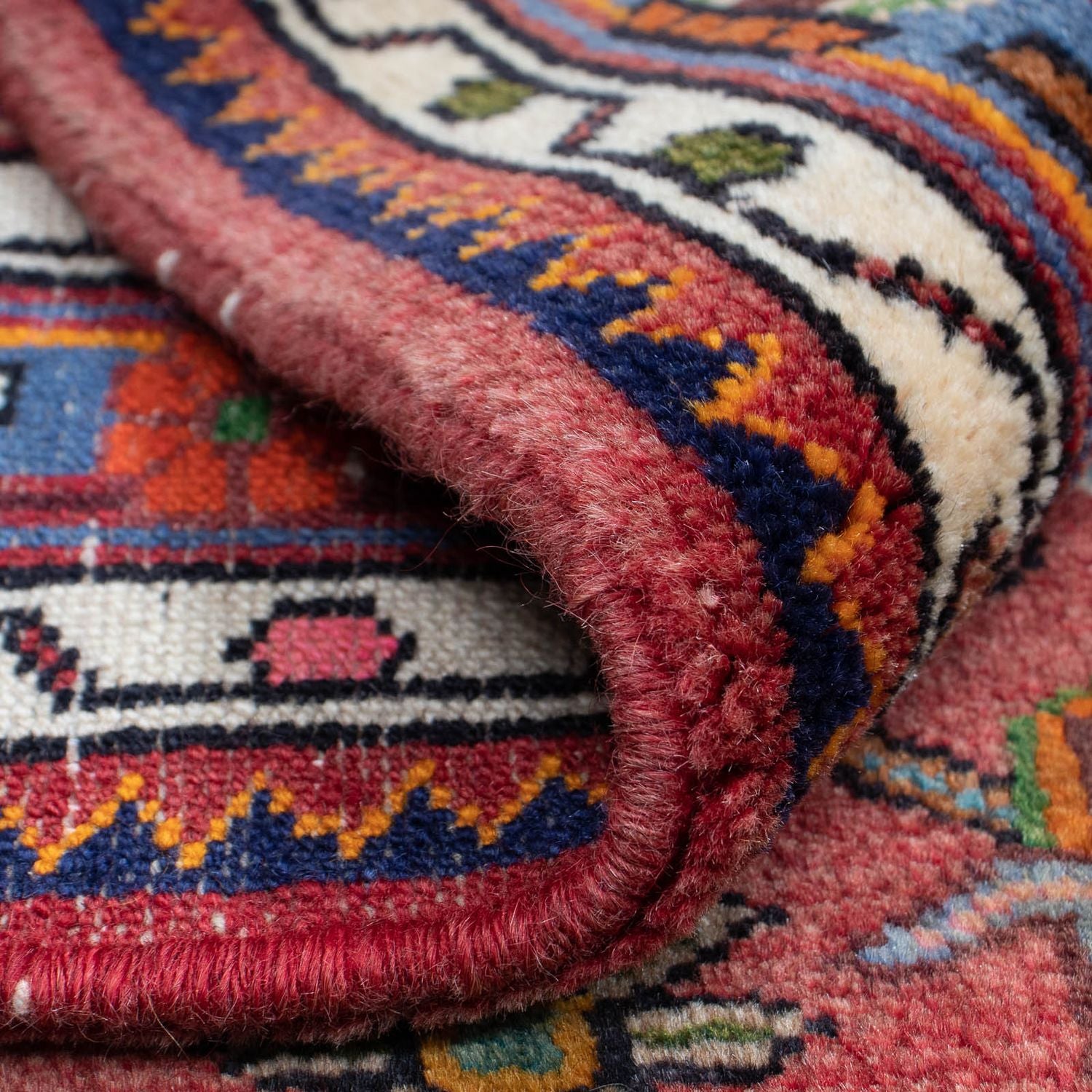 Tapis persan - Nomadic - 126 x 90 cm - rouge foncé
