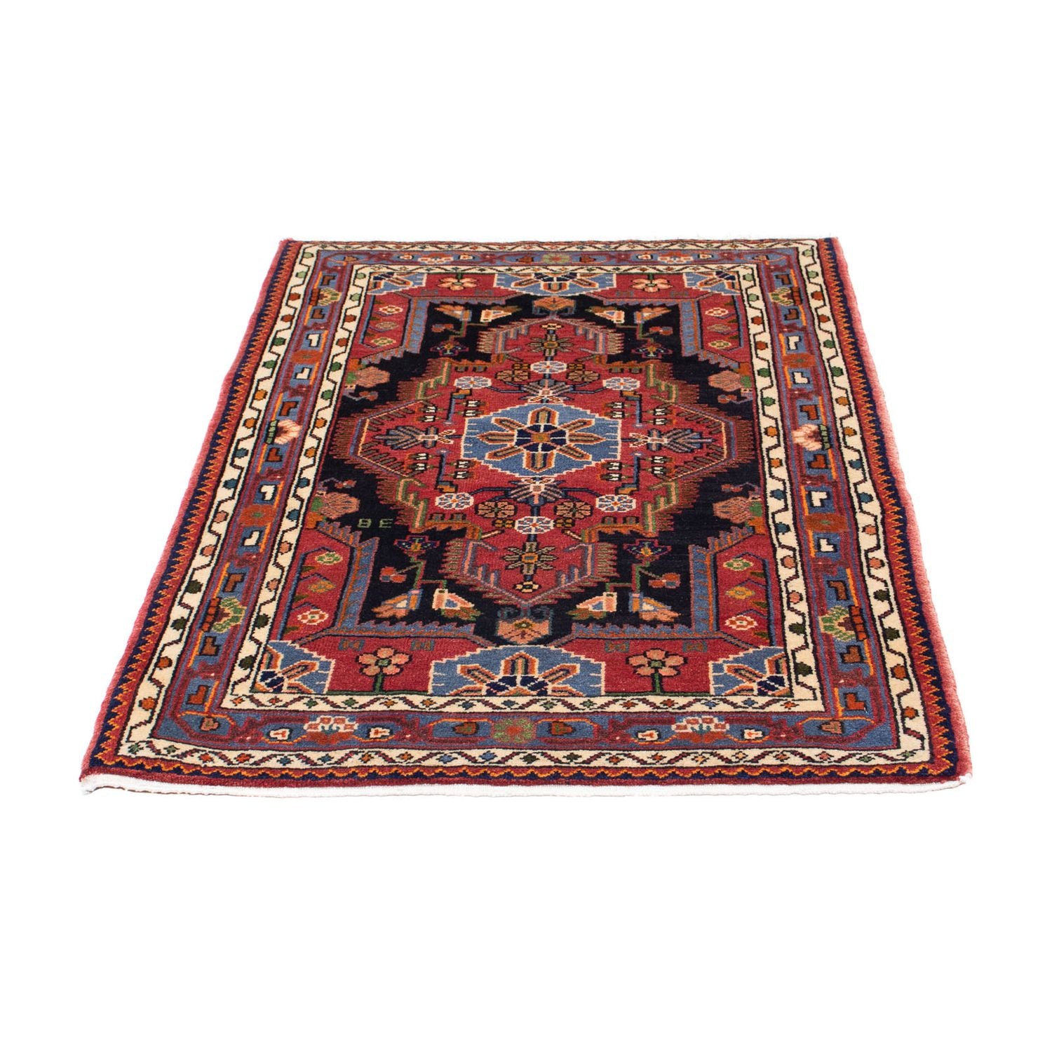 Tapis persan - Nomadic - 126 x 90 cm - rouge foncé