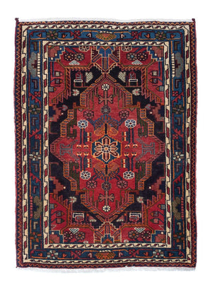 Tapis persan - Nomadic - 125 x 90 cm - rouge foncé