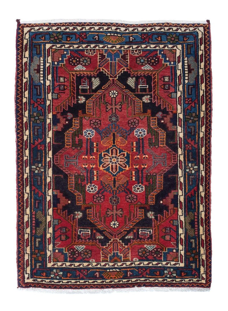 Tapis persan - Nomadic - 125 x 90 cm - rouge foncé