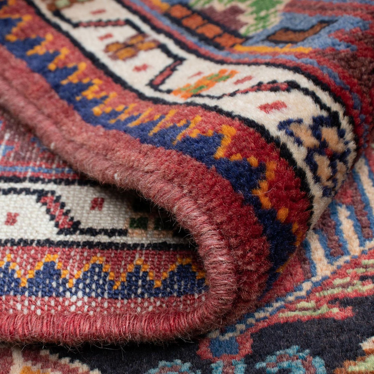 Tapis persan - Nomadic - 127 x 90 cm - rouge foncé