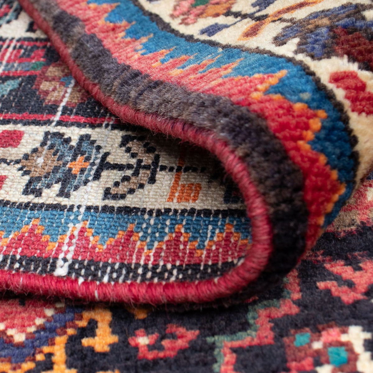 Tapis persan - Nomadic - 138 x 88 cm - rouge foncé