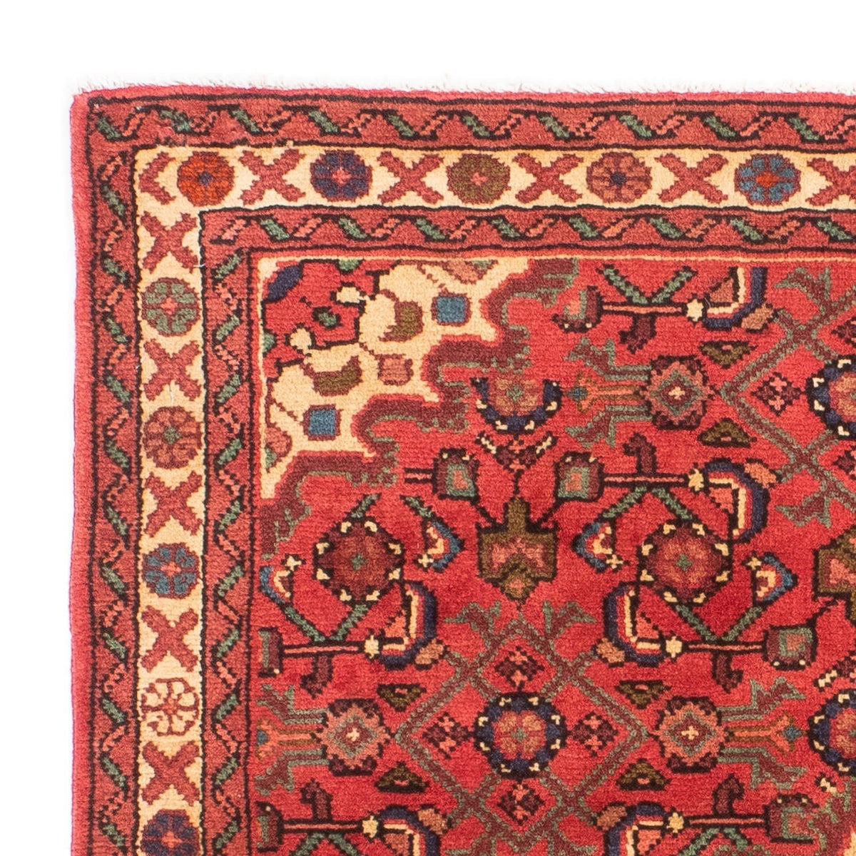 Tapis persan - Nomadic - 135 x 110 cm - rouge clair