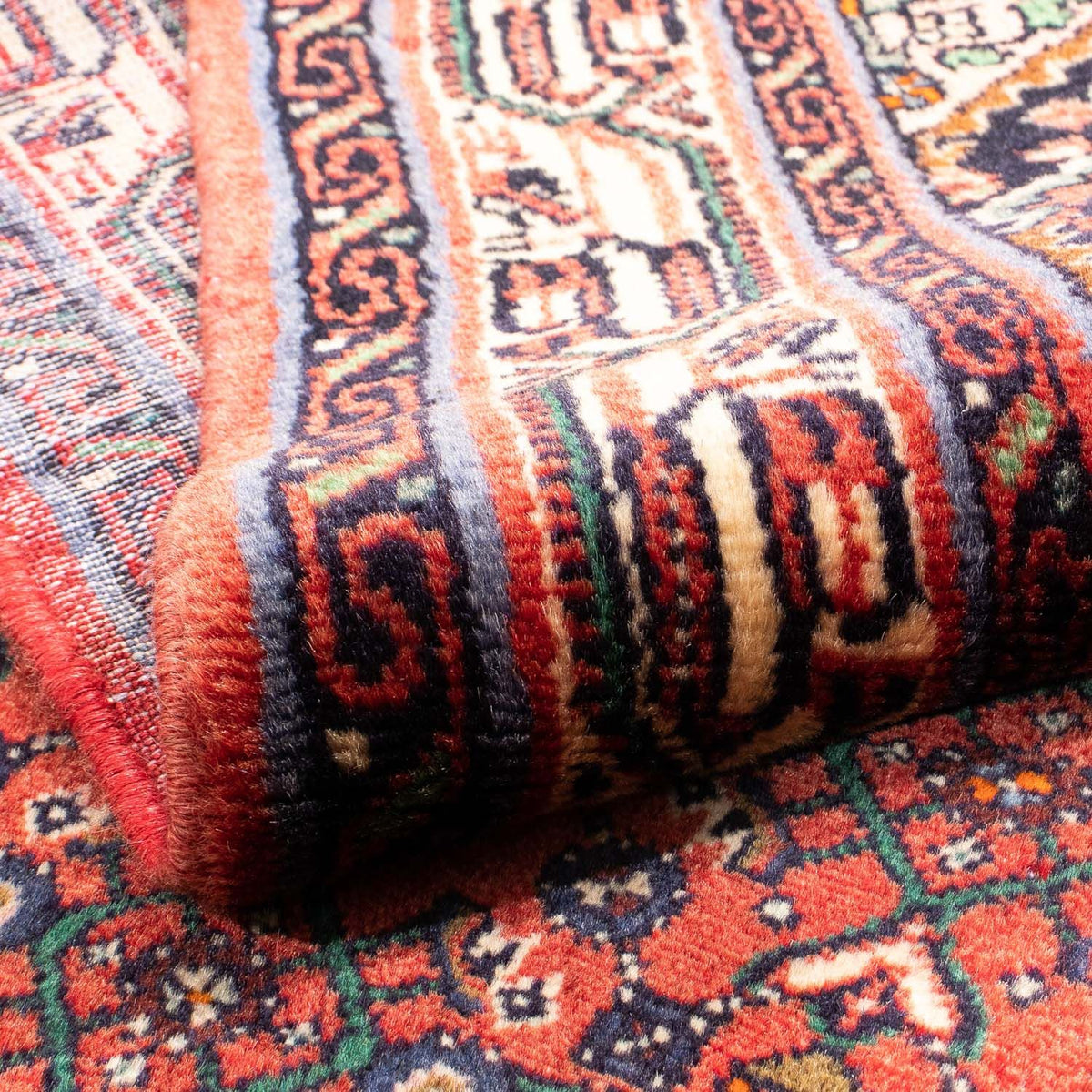 Tapis persan - Nomadic - 142 x 104 cm - rouge foncé