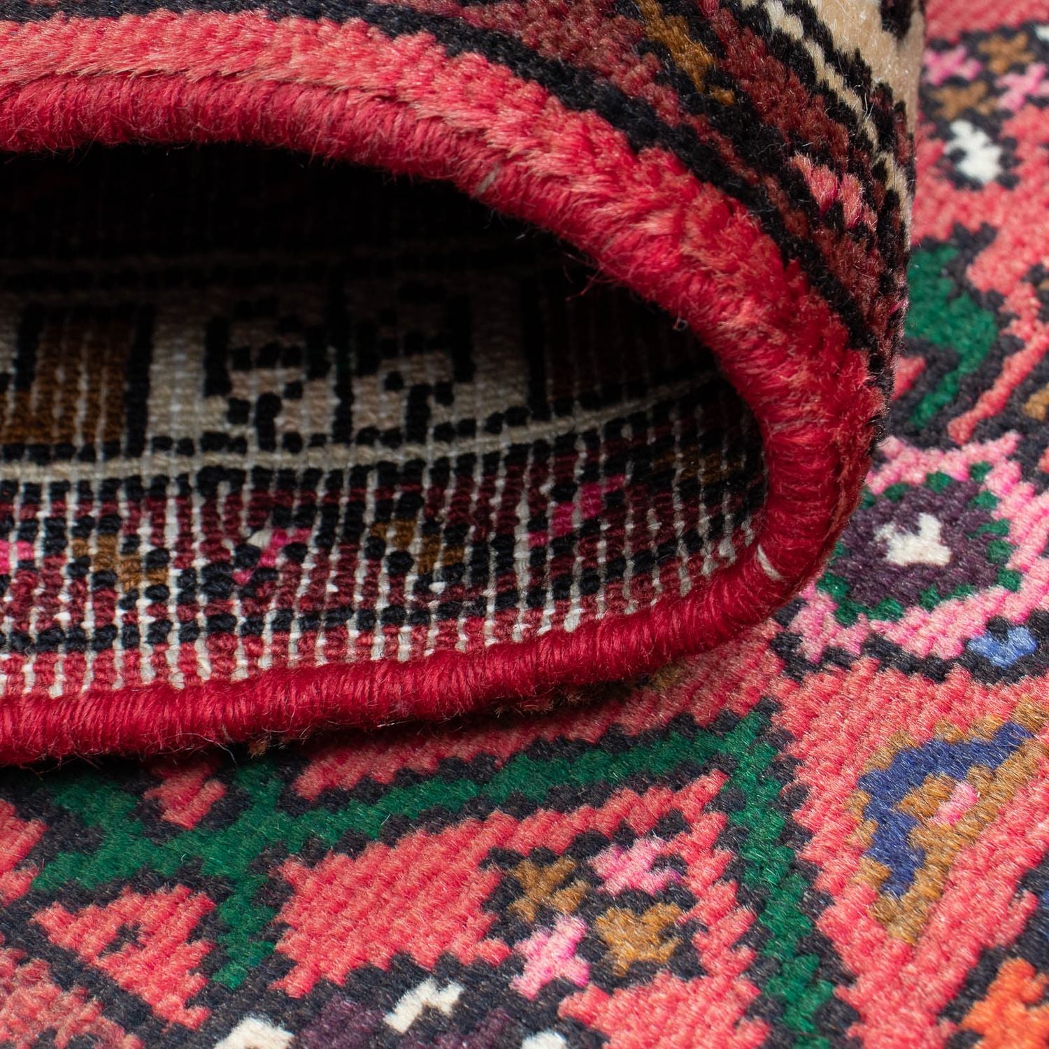Tapis de couloir Tapis persan - Nomadic - 195 x 68 cm - rouge foncé