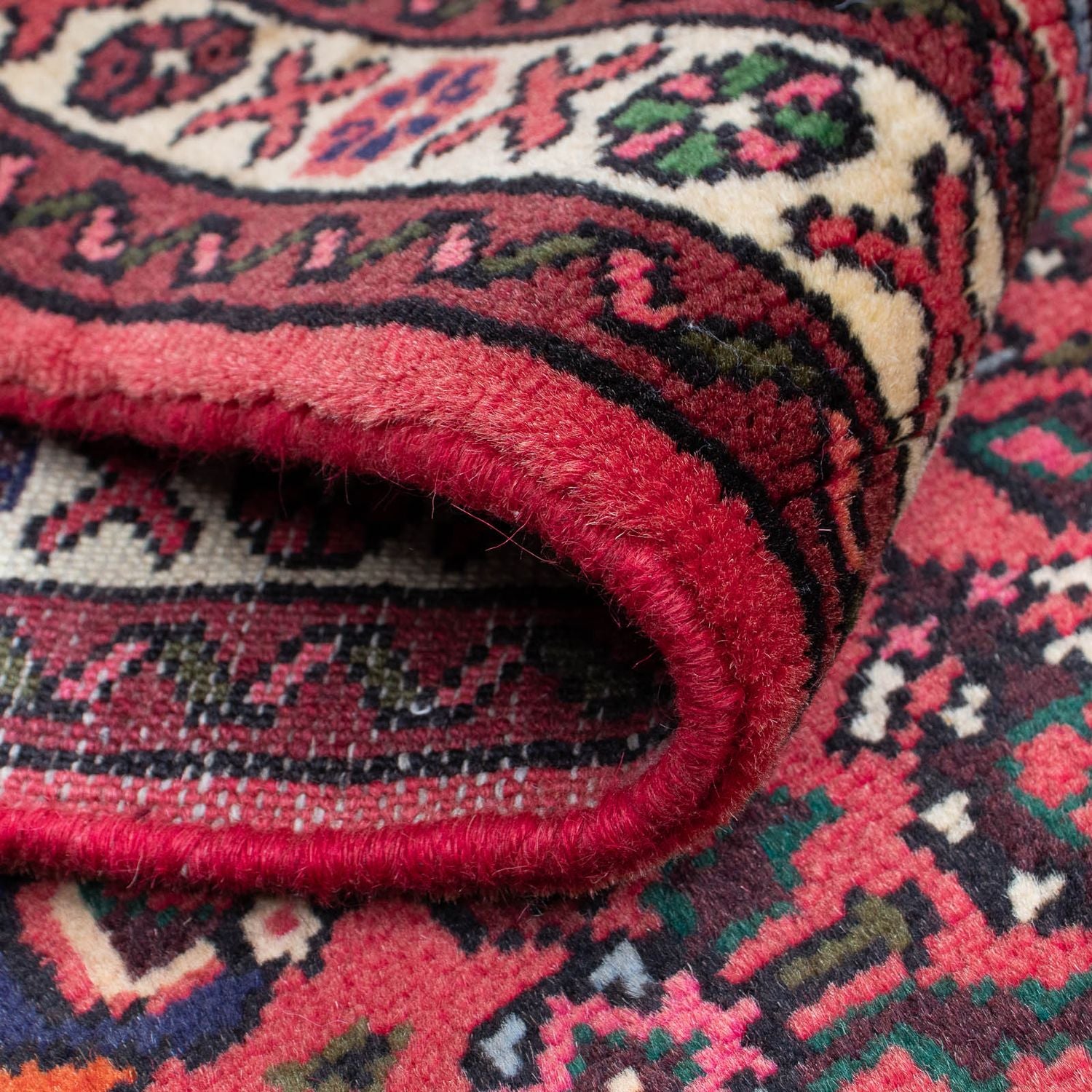 Tapis de couloir Tapis persan - Nomadic - 200 x 70 cm - rouge foncé