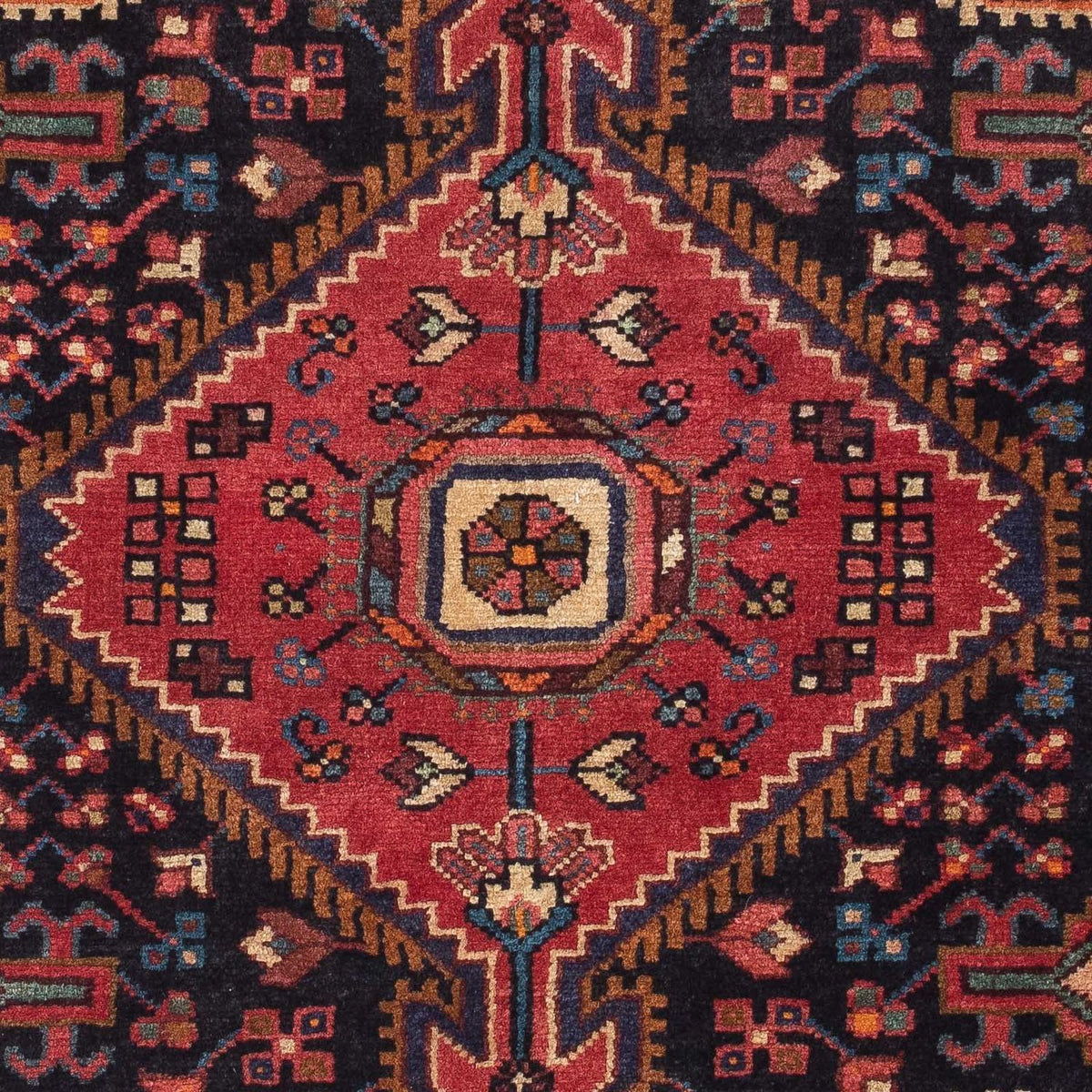 Tapis persan - Nomadic - 127 x 95 cm - bleu foncé