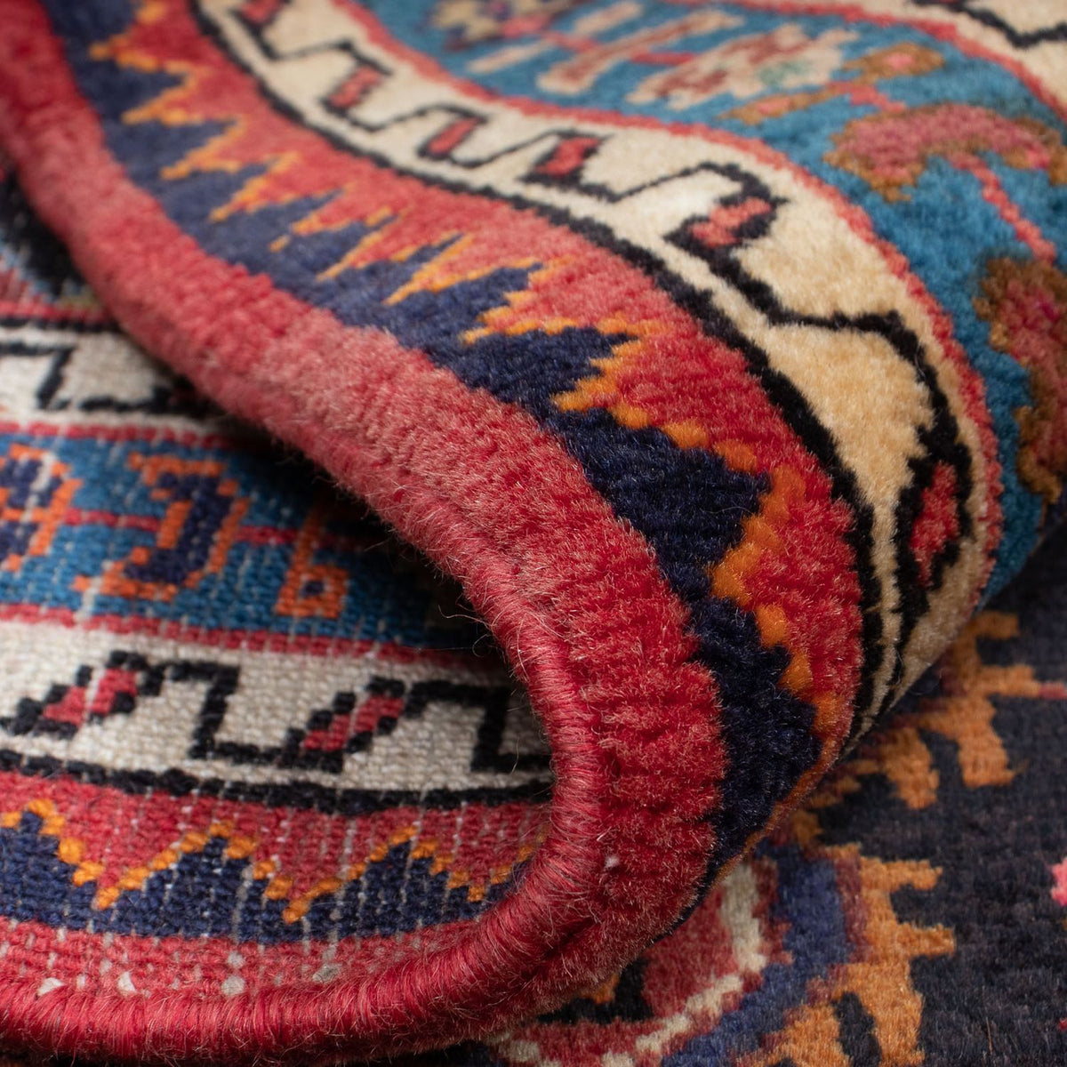 Tapis persan - Nomadic - 127 x 95 cm - bleu foncé