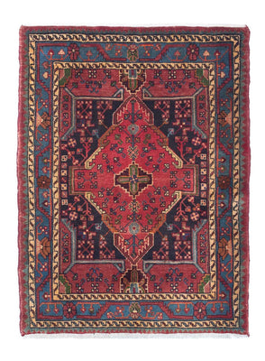 Tapis persan - Nomadic - 155 x 108 cm - rouge foncé
